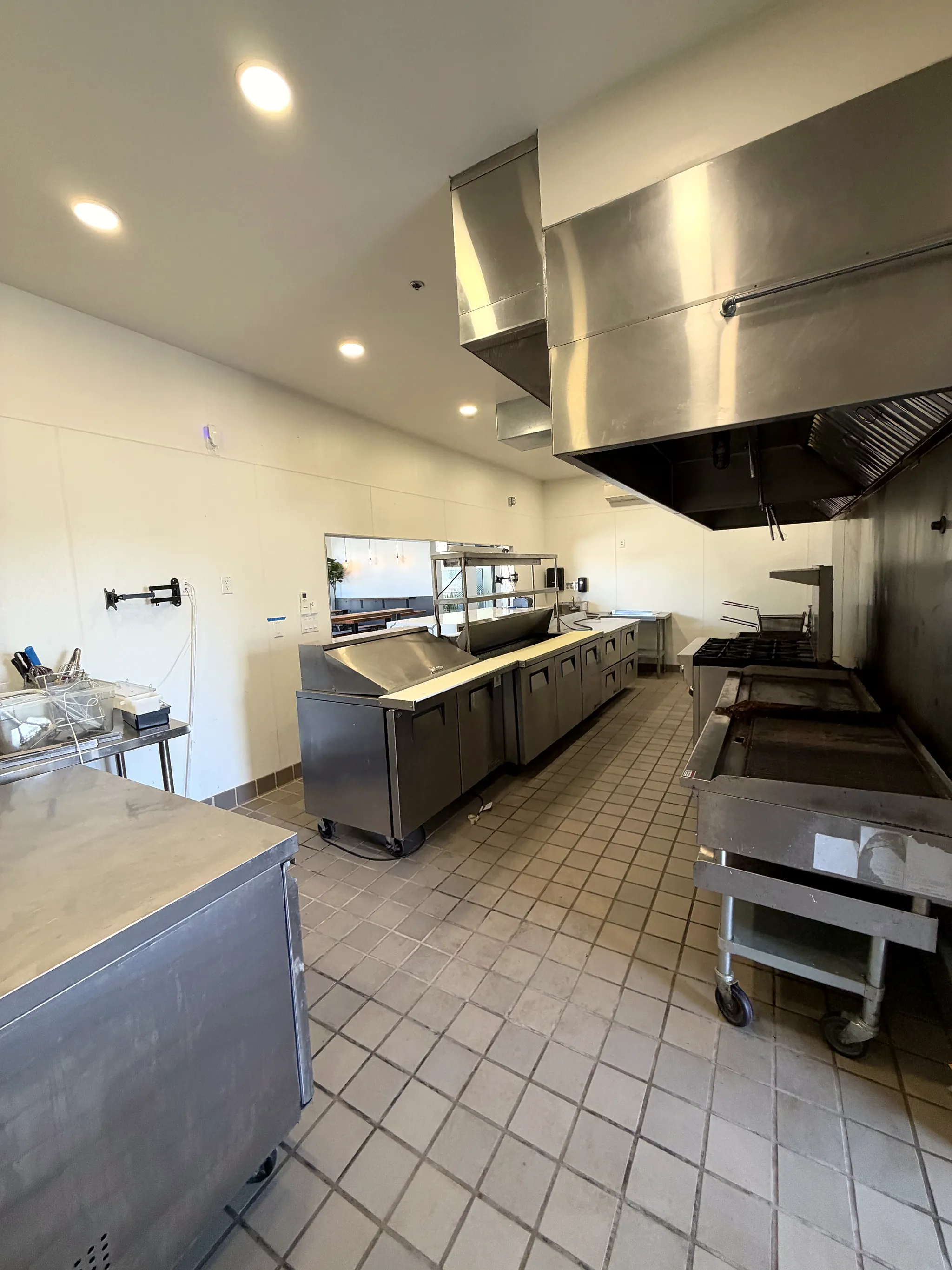 Cook line with prep refrigeration