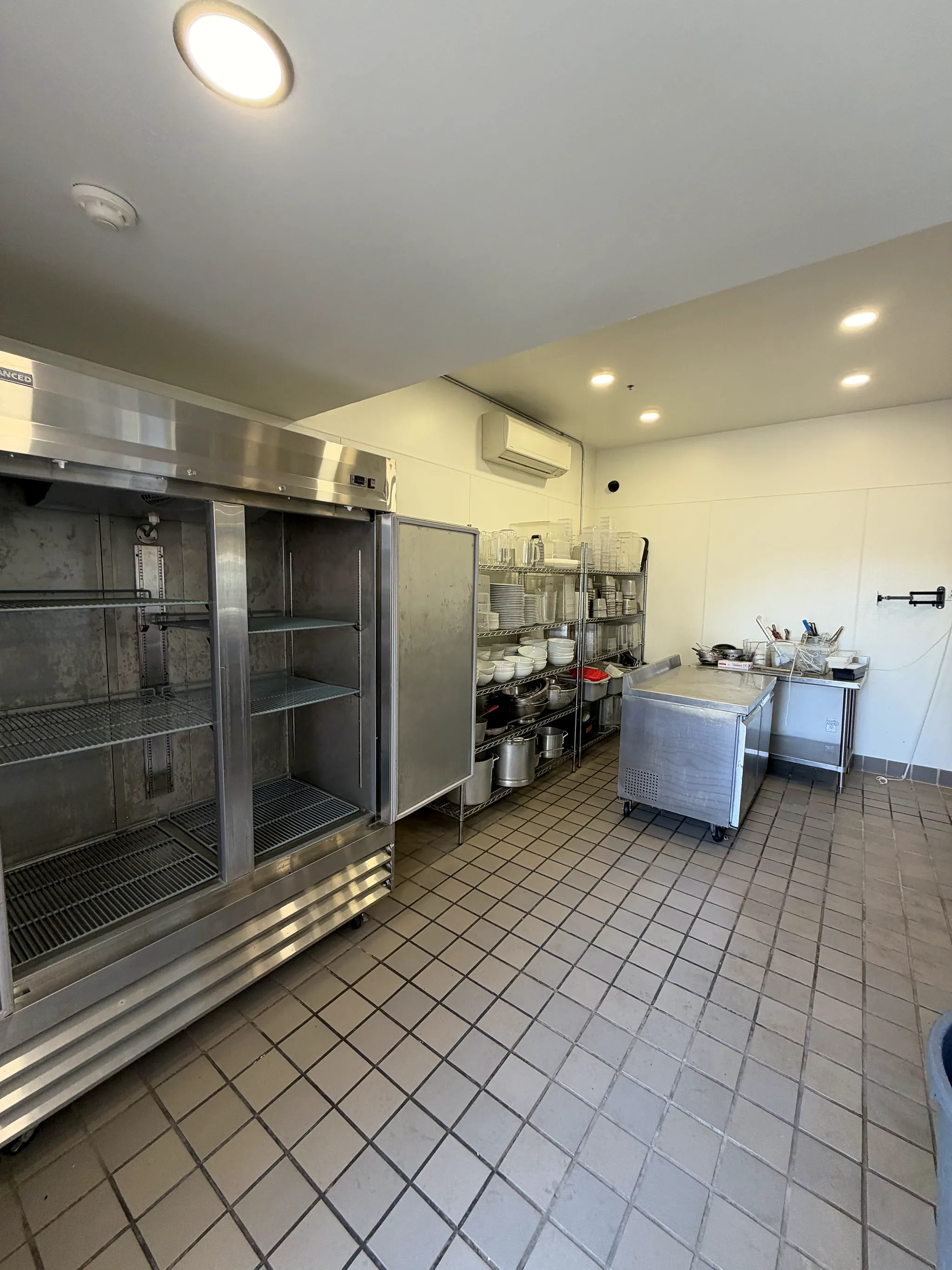Kitchen prep area with reach-in refrigeration